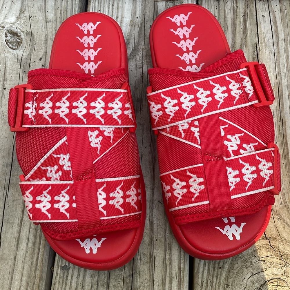 Kappa 222 Banda Mitel 1 Unisex Slides – Red/White
